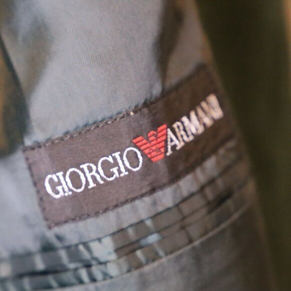 Giorgio Armani Green Wool Cocoon Coat Sz M - Picture 3 of 6